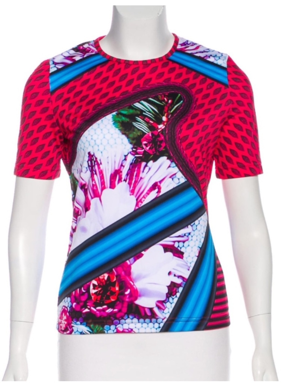 Adidas Mary Katrantzou Basic Fitted Top Women's Graphic Floral Printed Shirt XS